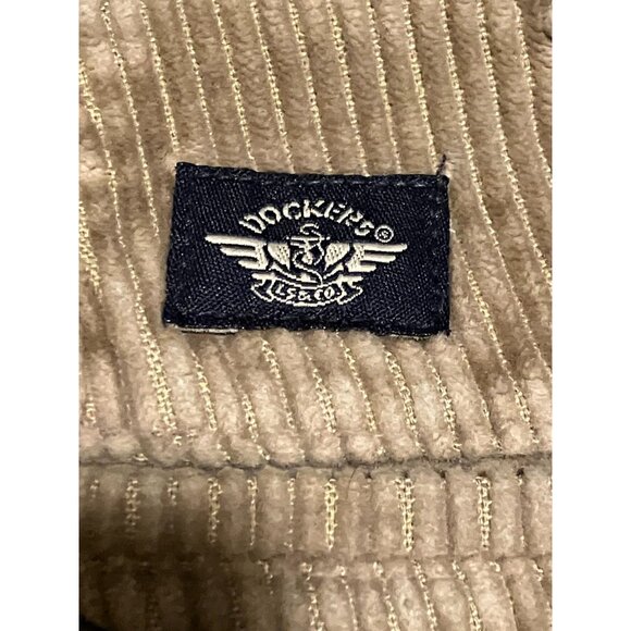 Vintage Dockers Trousers Mens 40 x 28 Corduroy Pleated Cuffed Pockets Tan Khaki - Picture 5 of 7